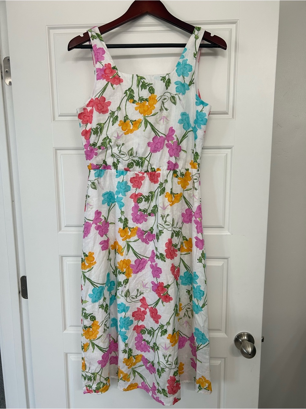 Saks Fifth Avenue 100% Linen Floral Midi Sundress – Size 4 (US) Women